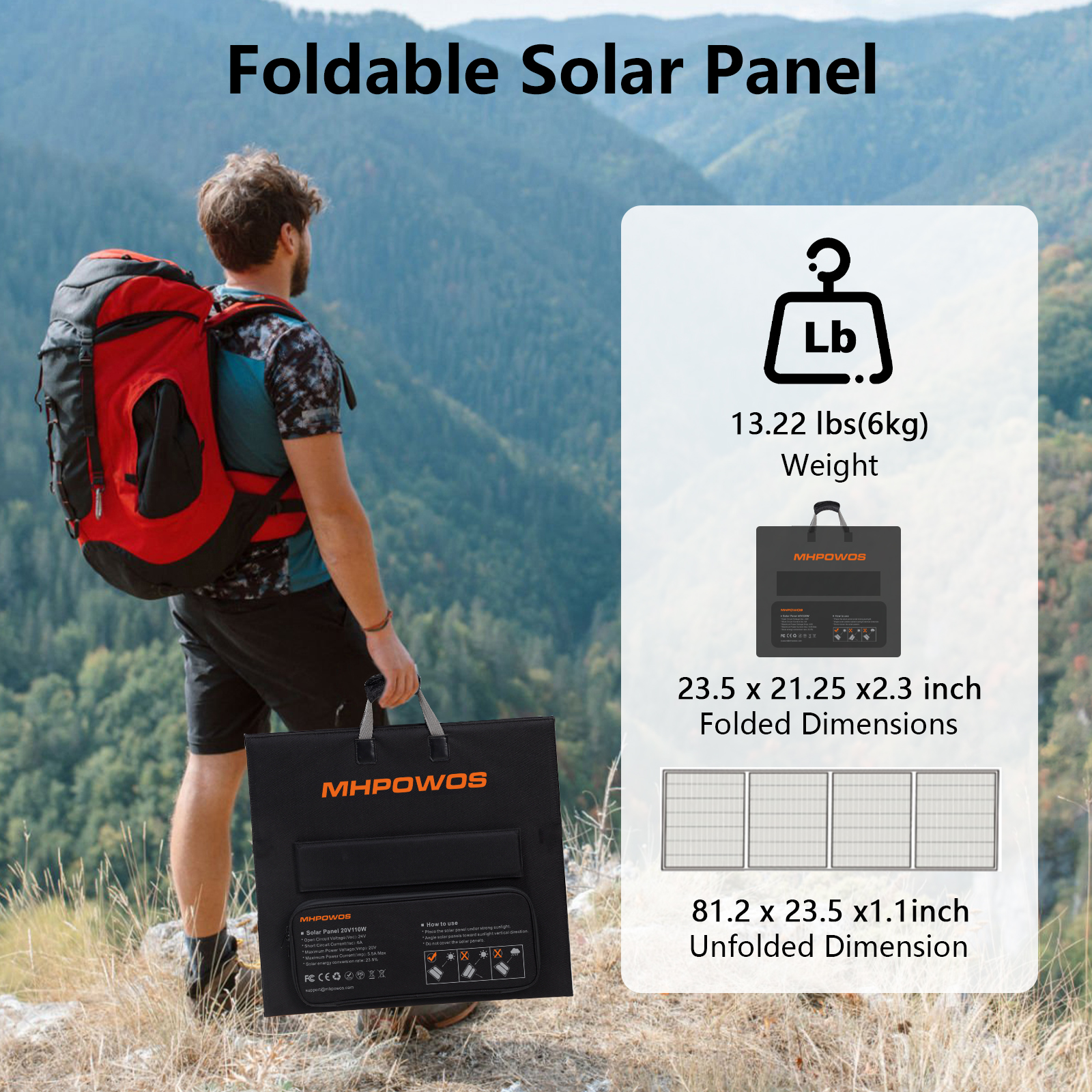 MHPOWOS 400W 220W 110W chargeur solaire Portable étanche pliable panneau solaire pour Camping RV jardin toit hors réseau système