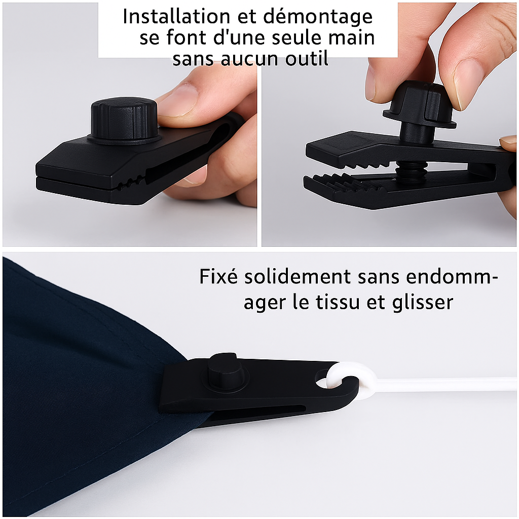 Ces clips de fixation pour Toile, en lot de 20